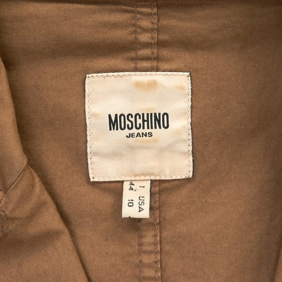 Moschino Jeans Women's Brown Cotton Short Stretch Jacket with Lace, Size M - Picture 5 of 8